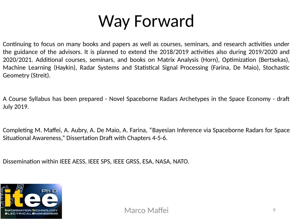 Marco Maffei Tutor: A. De Maio Co-Tutor: A. - slide 9 of 9