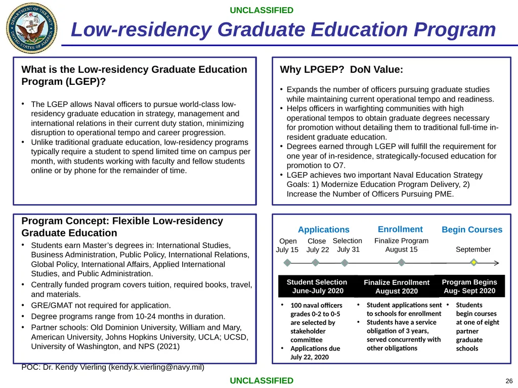 Low-residency Graduate Education Program Office of - slide 26 of 26