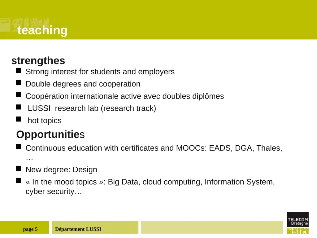 Département LUSSI (Logiques des Usages, Sciences - slide 5 of 13