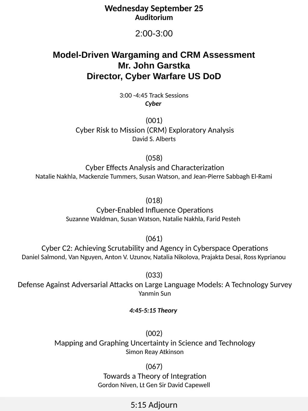 Symposium Chairs: David S. Alberts Jim Hill - slide 8 of 16