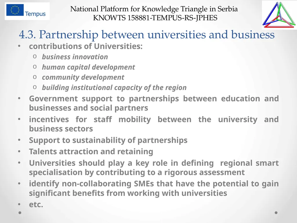 National Platform for Knowledge Triangle in Serbia - slide 30 of 36