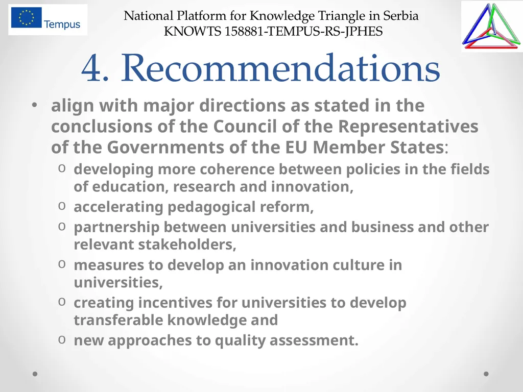 National Platform for Knowledge Triangle in Serbia - slide 25 of 36