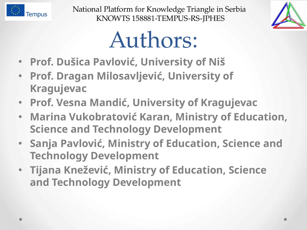 National Platform for Knowledge Triangle in Serbia - slide 4 of 36