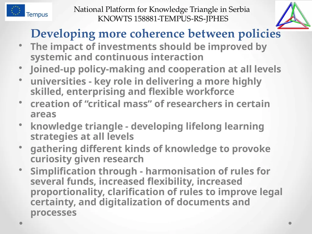 National Platform for Knowledge Triangle in Serbia - slide 26 of 36