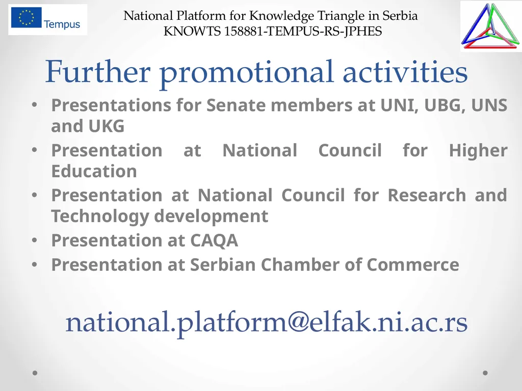 National Platform for Knowledge Triangle in Serbia - slide 35 of 36