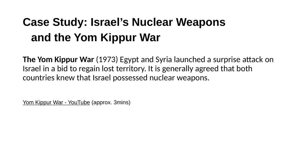 Nuclear Deterrence and Israel’s Nuclear Weapons - slide 5 of 9
