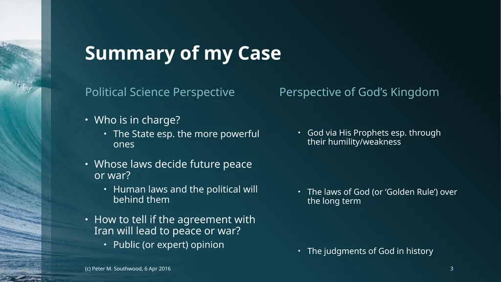 God v. The State Whose Laws Decide Future Peace or - slide 3 of 40