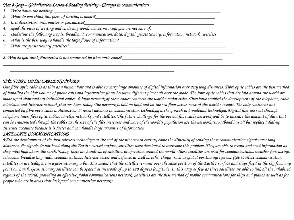 Year 8 Geography Readings Year 8 Geog – - slide 5 of 33