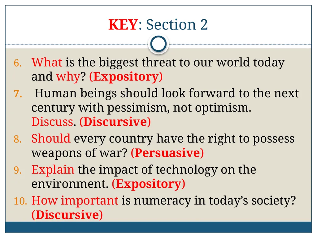 AICE: GP-9/Pavich 2012-2013 Writing the AICE - slide 24 of 70