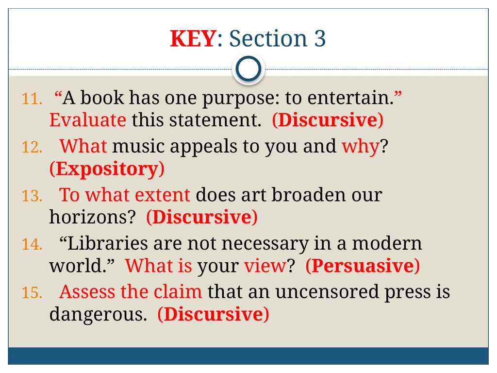 AICE: GP-9/Pavich 2012-2013 Writing the AICE - slide 26 of 70