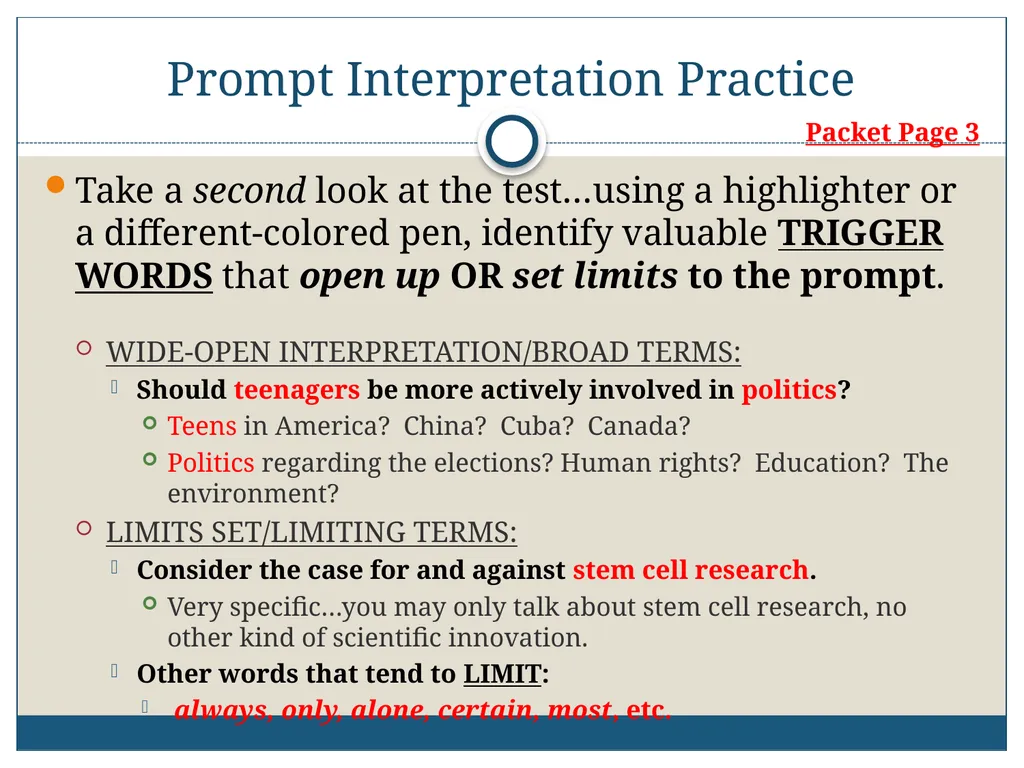 AICE: GP-9/Pavich 2012-2013 Writing the AICE - slide 33 of 70
