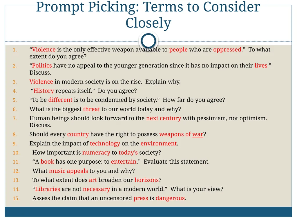 AICE: GP-9/Pavich 2012-2013 Writing the AICE - slide 34 of 70