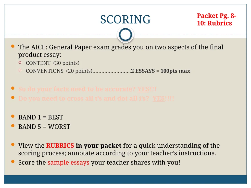 AICE: GP-9/Pavich 2012-2013 Writing the AICE - slide 40 of 70