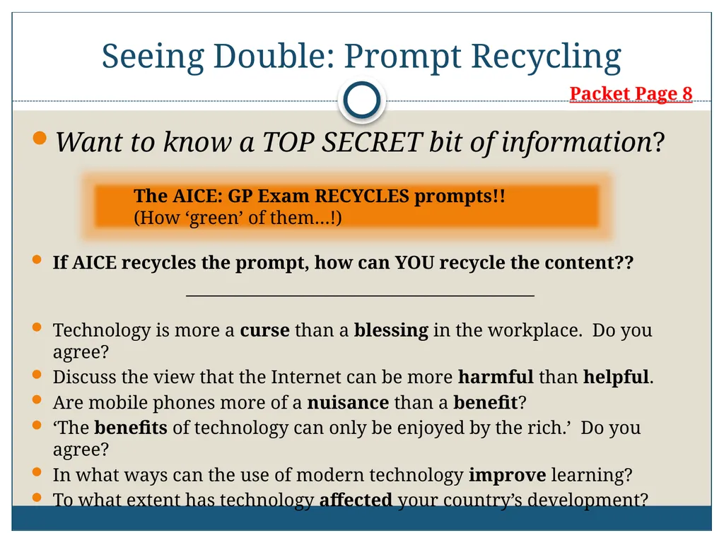 AICE: GP-9/Pavich 2012-2013 Writing the AICE - slide 39 of 70