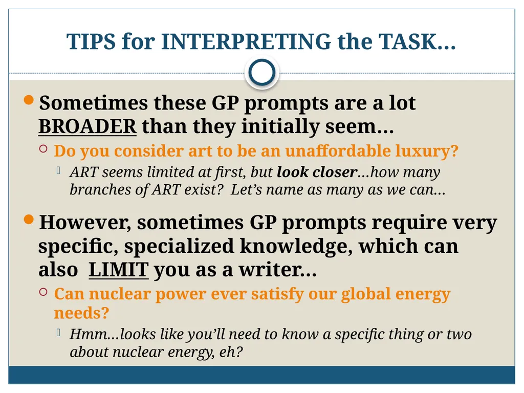 AICE: GP-9/Pavich 2012-2013 Writing the AICE - slide 30 of 70