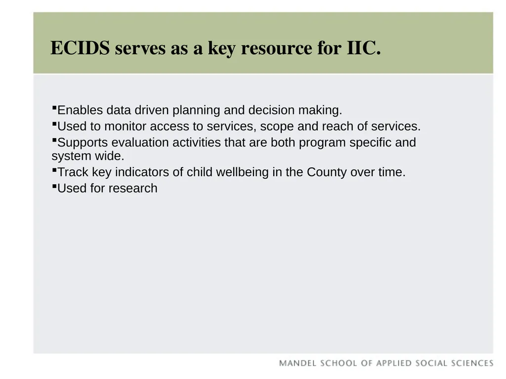 Early Childhood Integrated Data System Claudia - slide 3 of 29