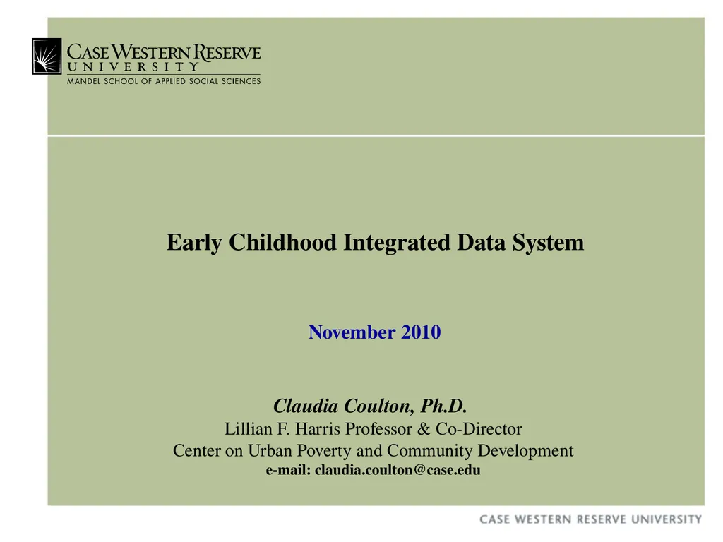 Early Childhood Integrated Data System Claudia - slide 1 of 29