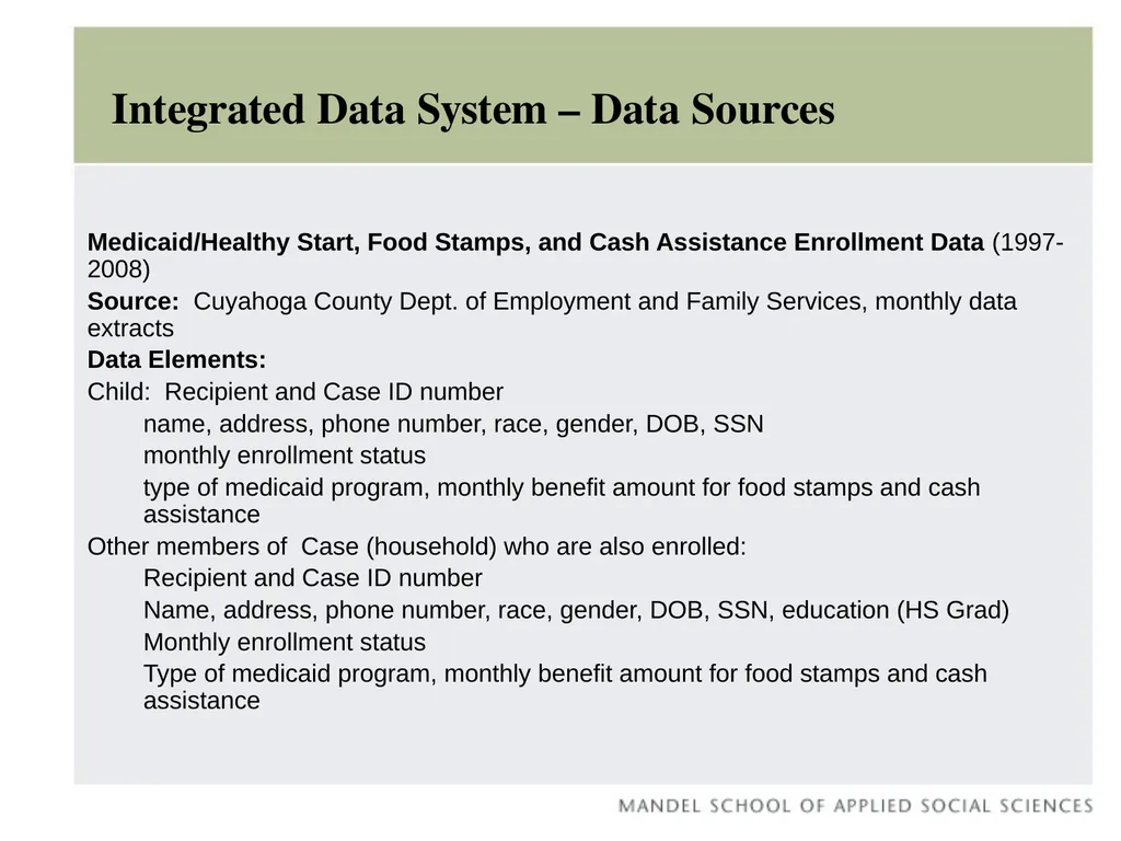 Early Childhood Integrated Data System Claudia - slide 13 of 29