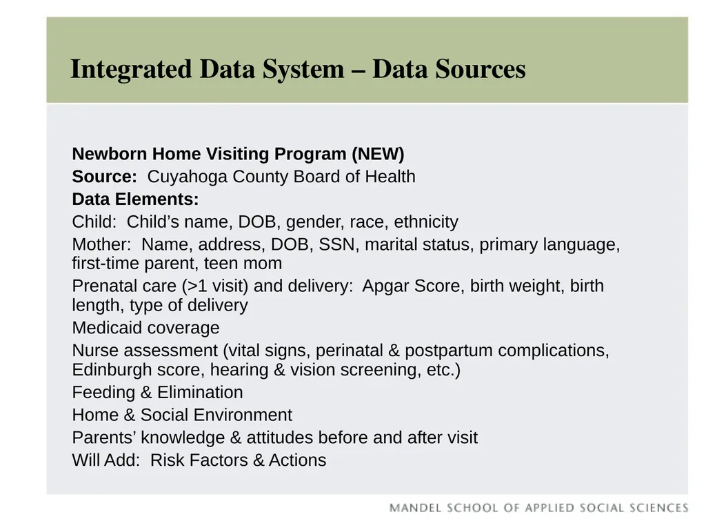 Early Childhood Integrated Data System Claudia - slide 17 of 29