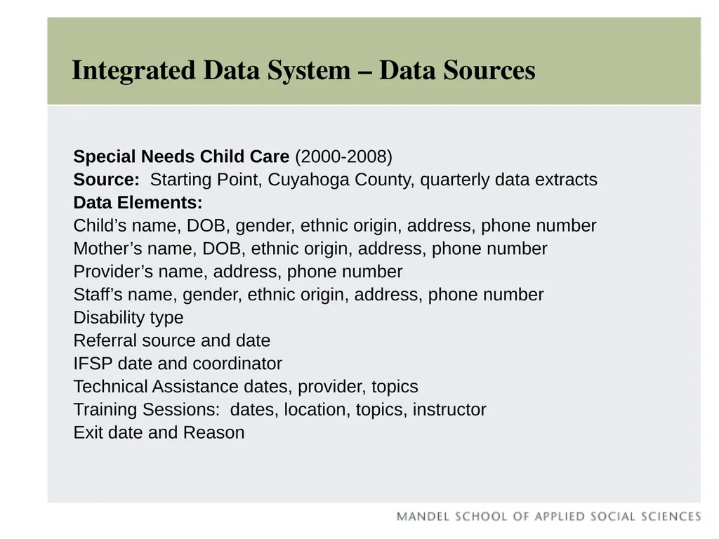Early Childhood Integrated Data System Claudia - slide 19 of 29