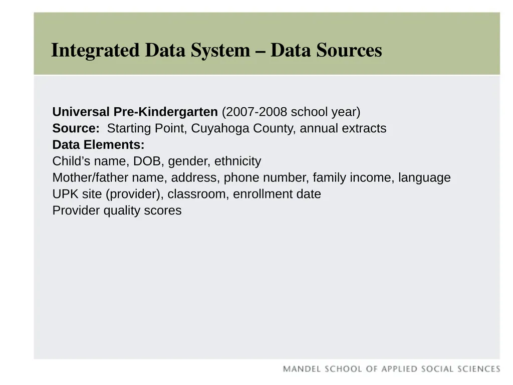 Early Childhood Integrated Data System Claudia - slide 22 of 29