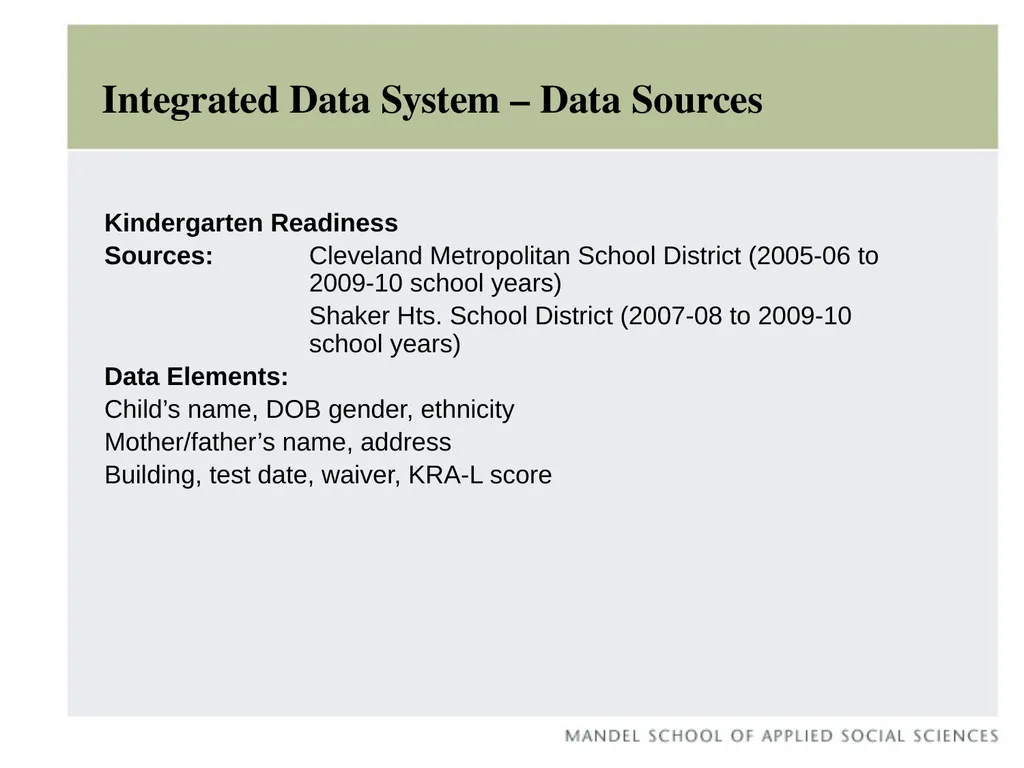 Early Childhood Integrated Data System Claudia - slide 23 of 29