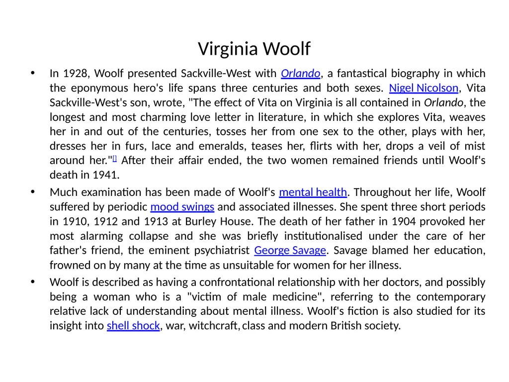 Virginia Woolf Adeline Virginia Woolf 1882 –1941) - slide 4 of 10