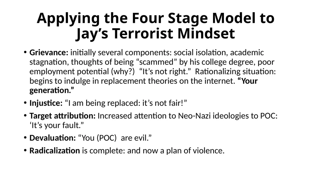 Extremist Hate Groups and the Lure toward Violence - slide 35 of 39