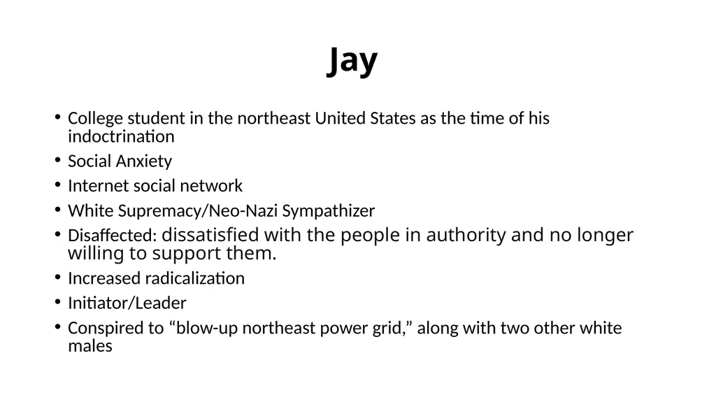 Extremist Hate Groups and the Lure toward Violence - slide 33 of 39