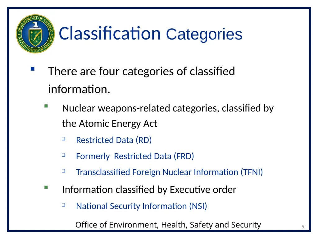 CLASSIFICATION OF NUCLEAR WEAPONS-RELATED - slide 5 of 36