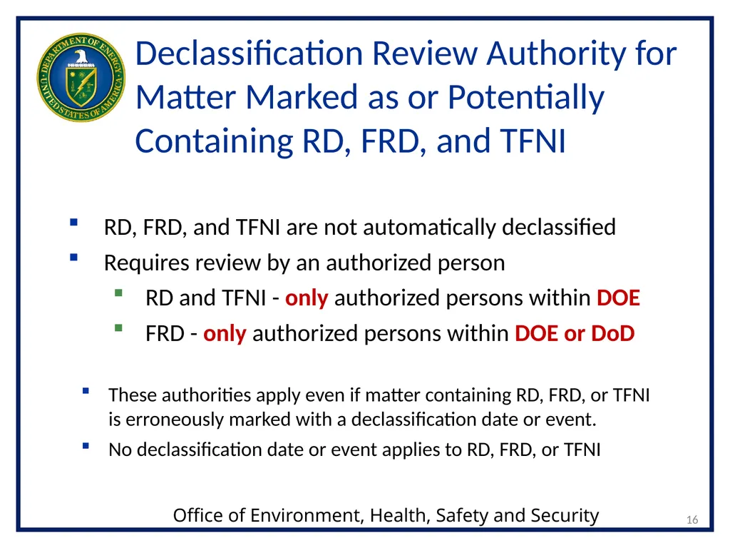 CLASSIFICATION OF NUCLEAR WEAPONS-RELATED - slide 16 of 36