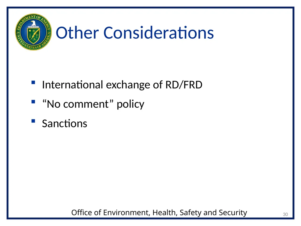 CLASSIFICATION OF NUCLEAR WEAPONS-RELATED - slide 30 of 36