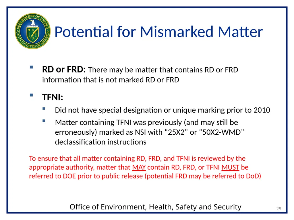CLASSIFICATION OF NUCLEAR WEAPONS-RELATED - slide 29 of 36