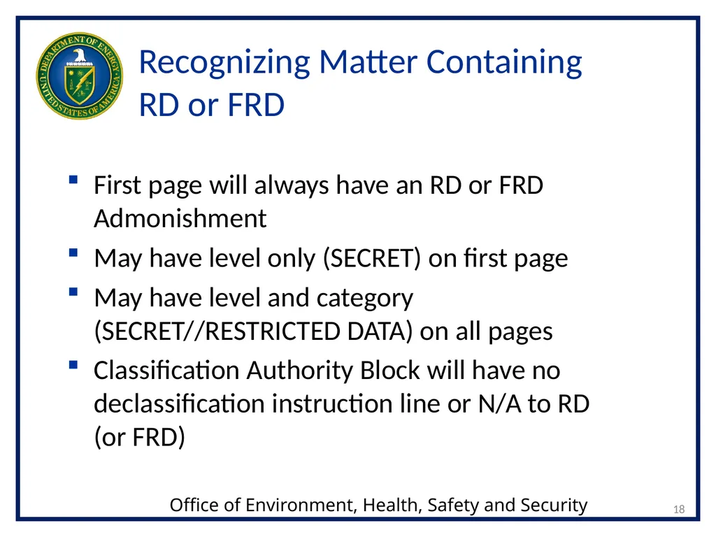 CLASSIFICATION OF NUCLEAR WEAPONS-RELATED - slide 18 of 36