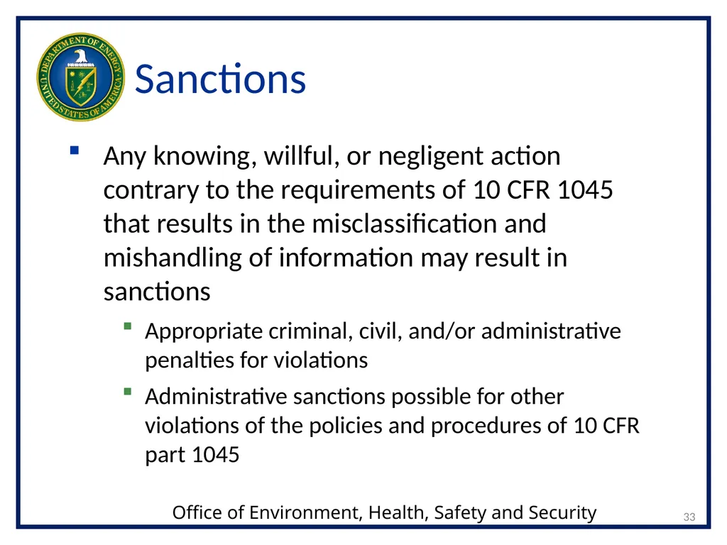 CLASSIFICATION OF NUCLEAR WEAPONS-RELATED - slide 33 of 36