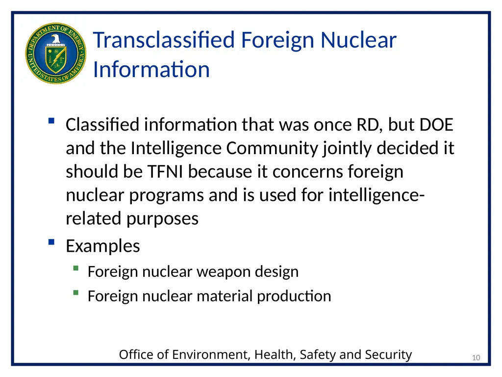 CLASSIFICATION OF NUCLEAR WEAPONS-RELATED - slide 10 of 36