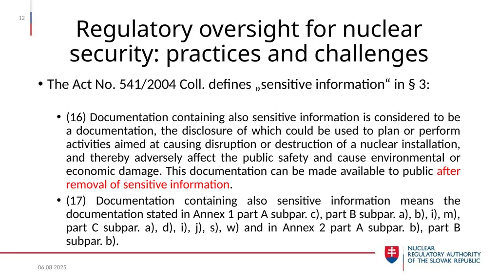 Nuclear Security in the Slovak Republic Juraj - slide 12 of 17