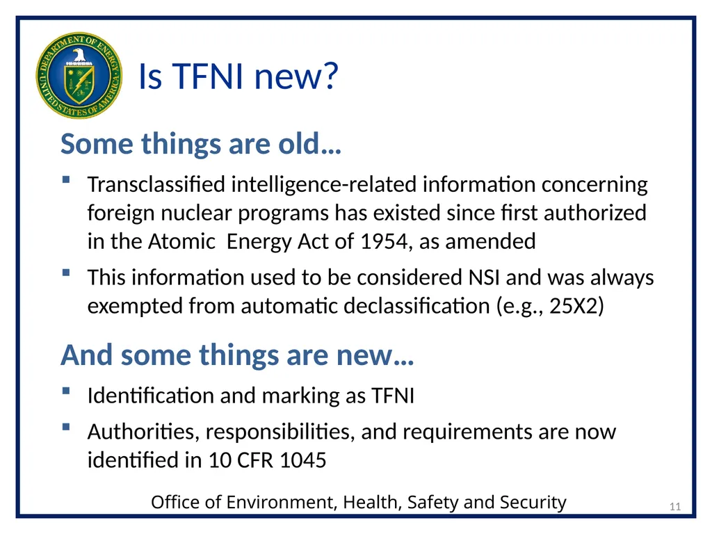 1 Transclassified Foreign Nuclear Information - slide 11 of 26