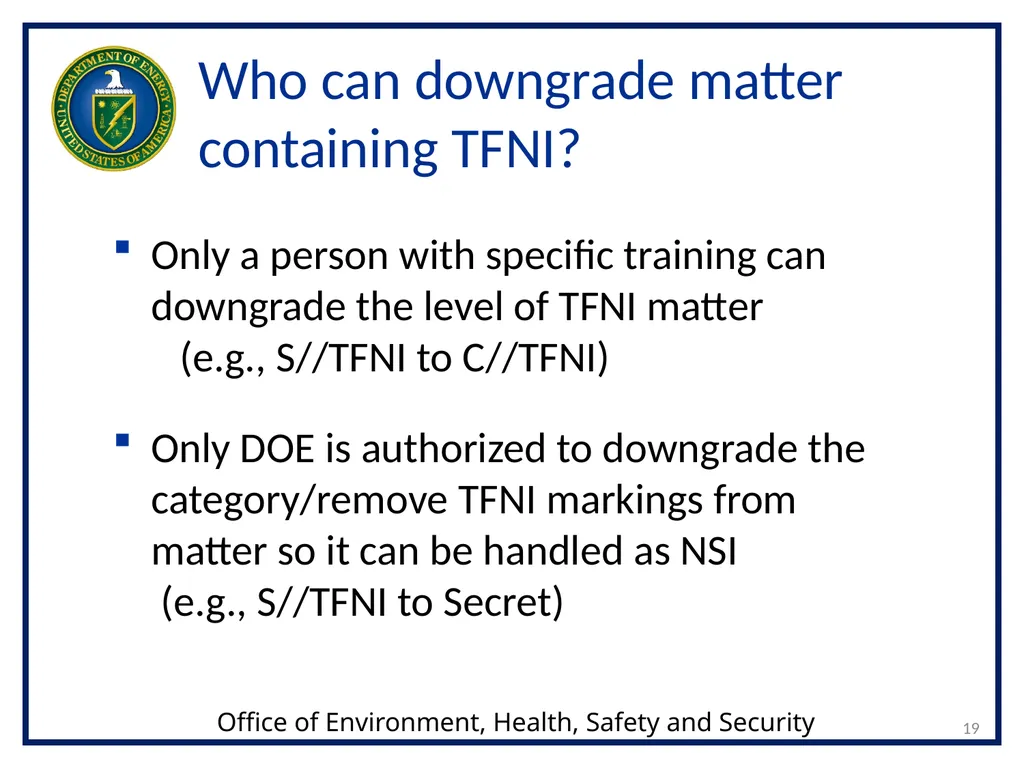 1 Transclassified Foreign Nuclear Information - slide 19 of 26