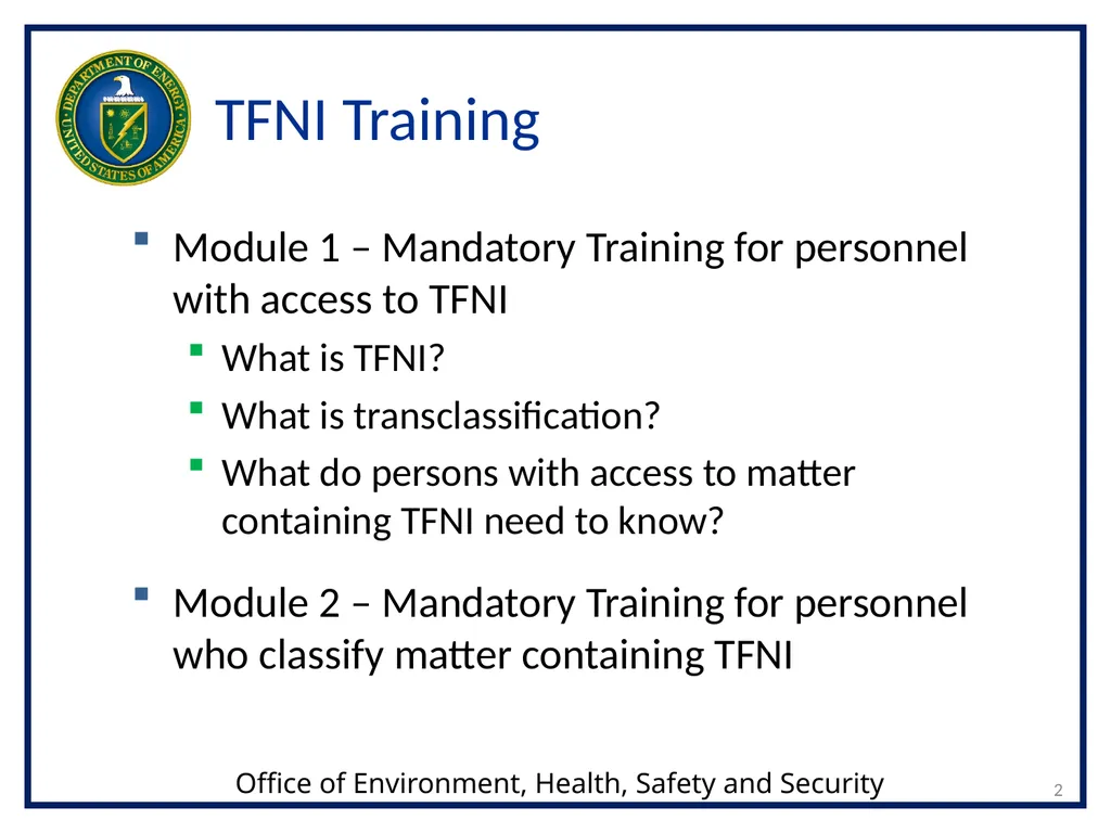 1 Transclassified Foreign Nuclear Information - slide 2 of 26