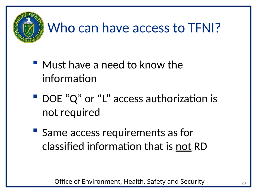 1 Transclassified Foreign Nuclear Information - slide 23 of 26