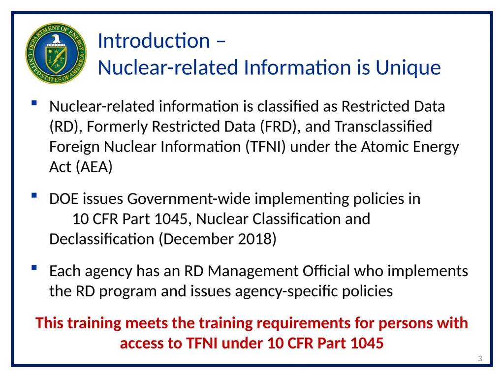 1 Transclassified Foreign Nuclear Information - slide 3 of 26