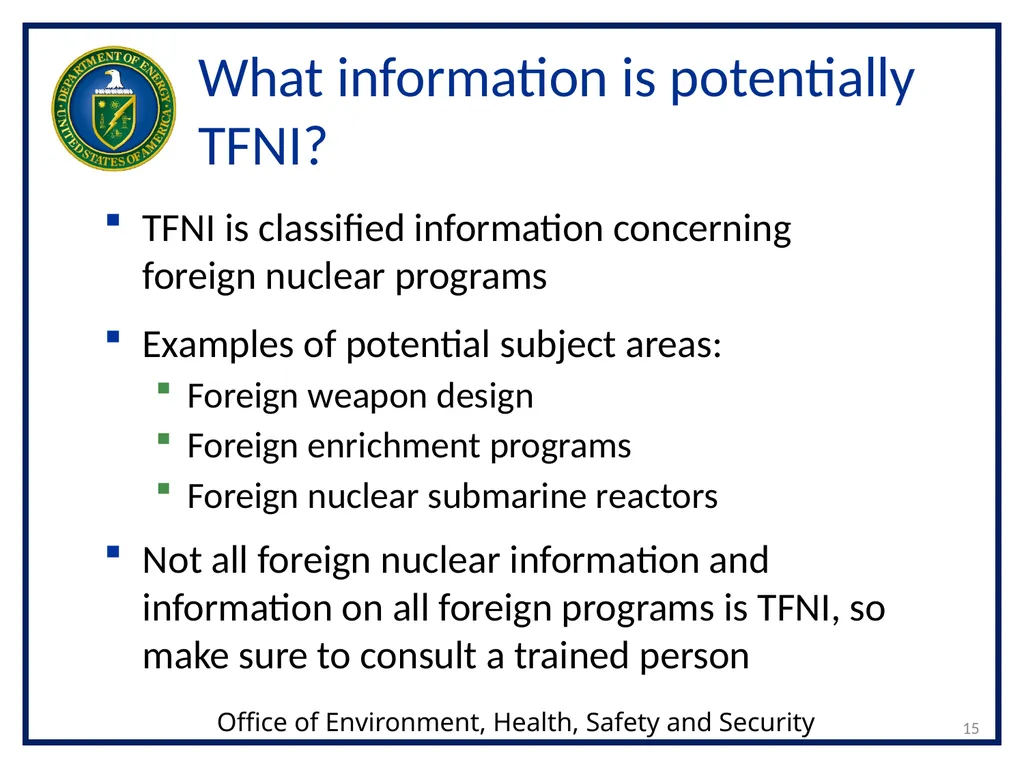 1 Transclassified Foreign Nuclear Information - slide 15 of 26
