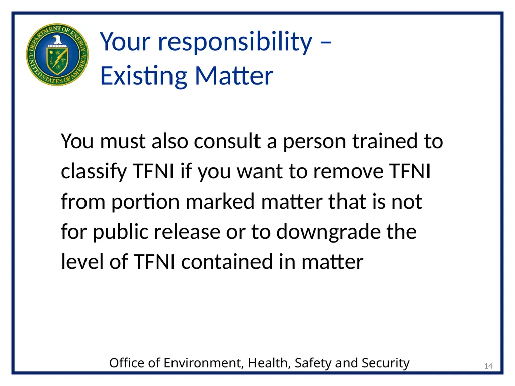 1 Transclassified Foreign Nuclear Information - slide 14 of 26
