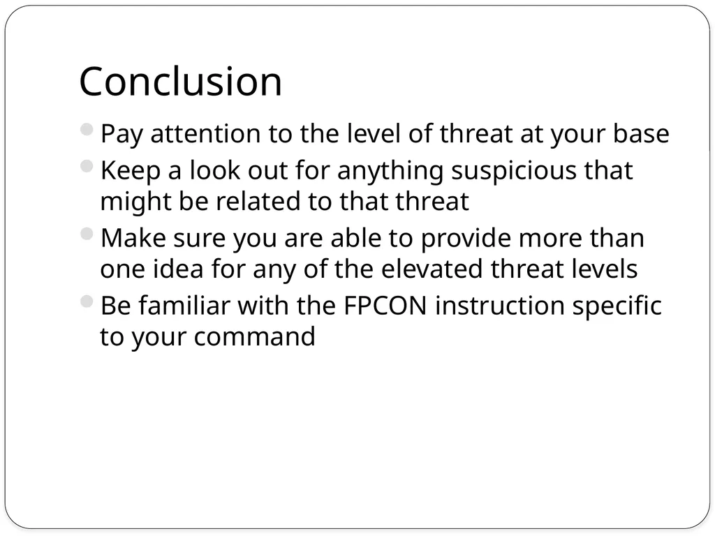 Force Protection What is Force Protection? Force - slide 12 of 13