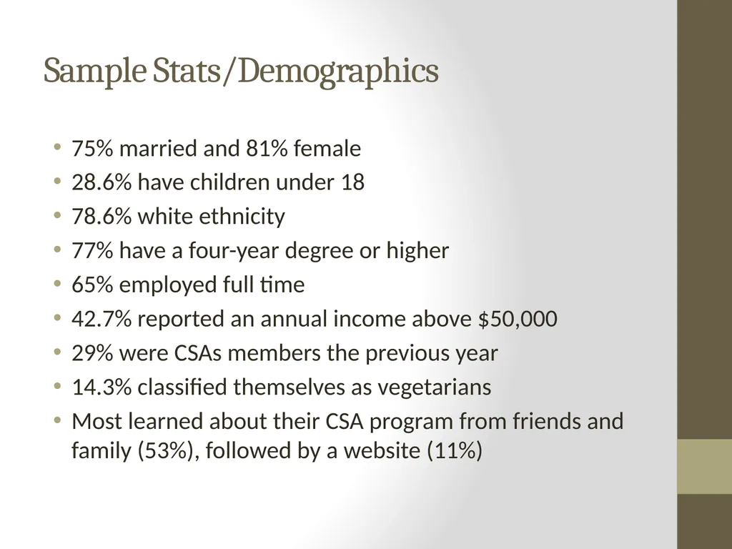 Food Consumption, Attitude, and Behavioral Change - slide 7 of 20