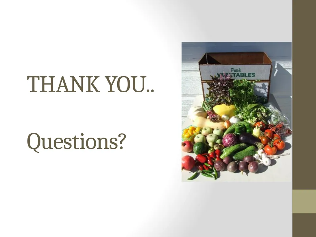 Food Consumption, Attitude, and Behavioral Change - slide 20 of 20