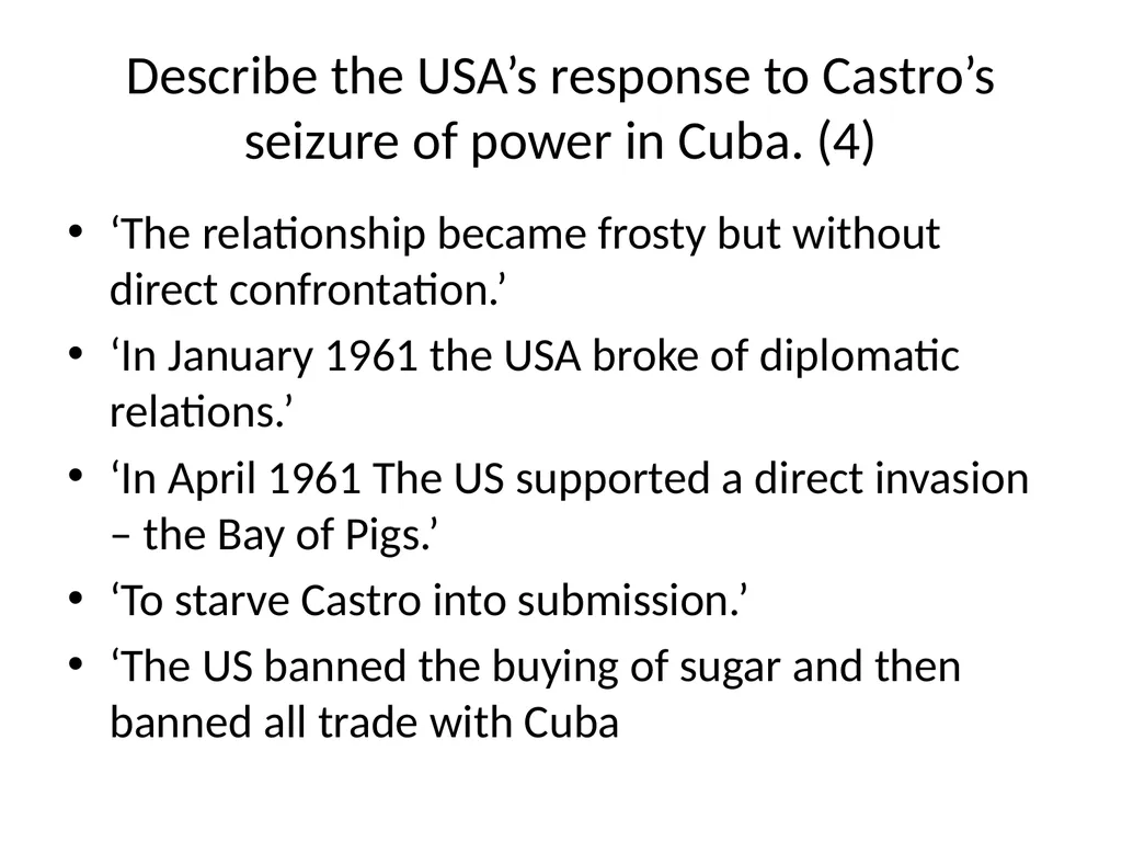 Cuban Missile Crisis WARNING! Remember these - slide 16 of 37