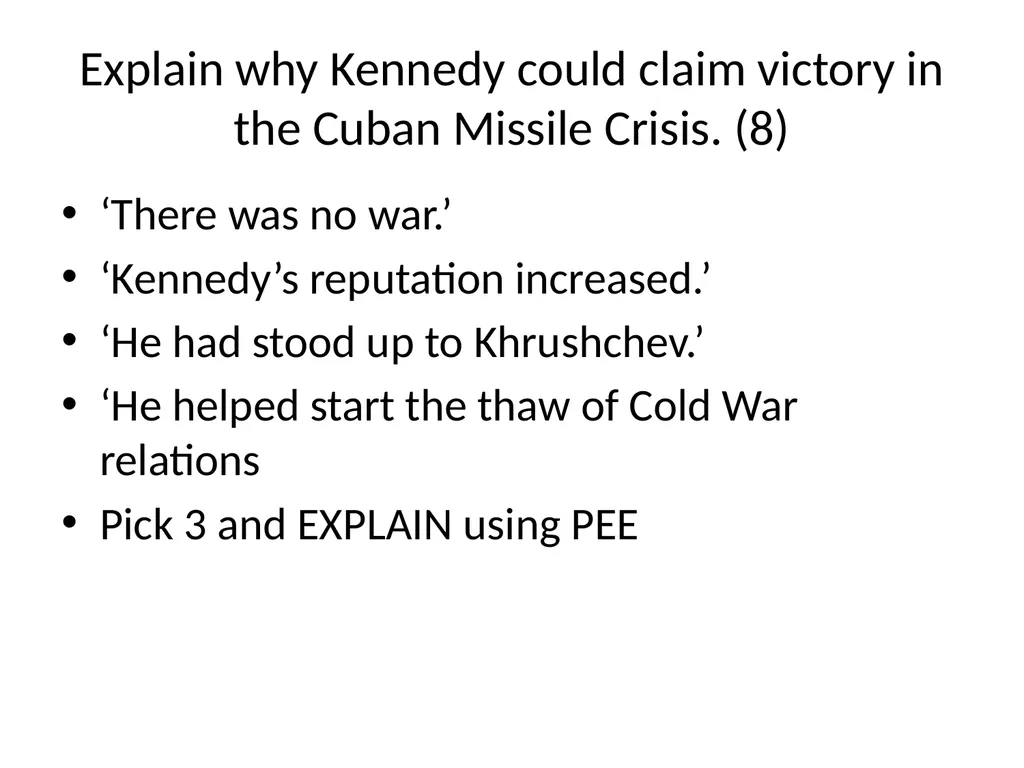 Cuban Missile Crisis WARNING! Remember these - slide 11 of 37