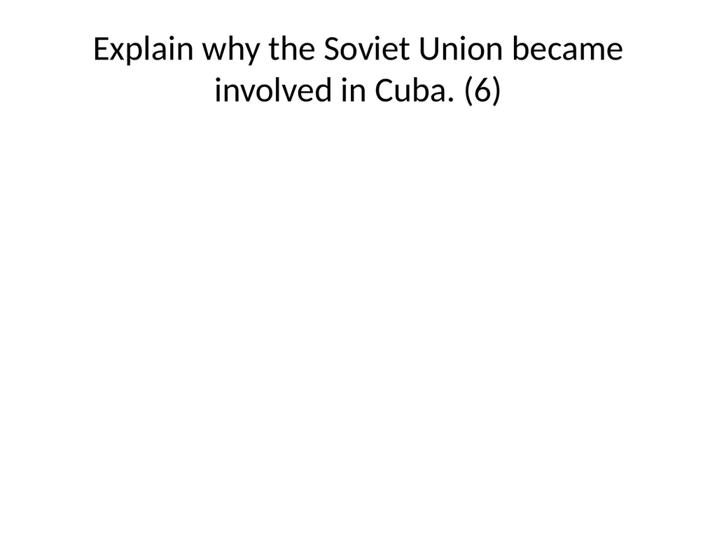 Cuban Missile Crisis WARNING! Remember these - slide 21 of 37